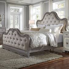 The mirror accents, jewel pendant hardware and unique mirror tufting on the upholstered bed set the standard in style. Yasmine Upholstered Standard Bed Classic Bedroom Furniture Classic Bedroom Bed Furniture