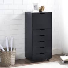 homestock black 6 drawer dresser tall