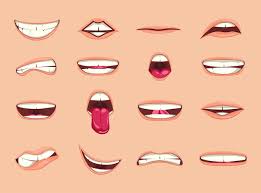 vector collection of cartoon lips