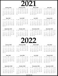 Free print online 2022 us calendar with 12 months on one page. 2021 And 2022 Printable Calendar 2 Year Calendar Hipi Info Calendars Printable Free