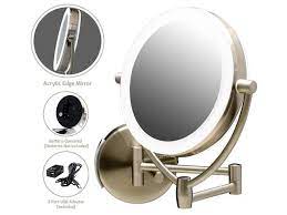 ovente wall mount lighted makeup mirror