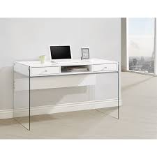 modern glossy white computer desk