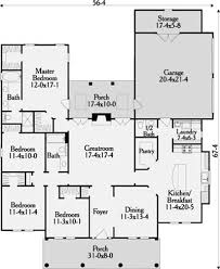 One Story 4 Bed U Shaped House Plan