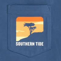 Southern Tide Mens Long Sleeve Cliff Scene T Shirt
