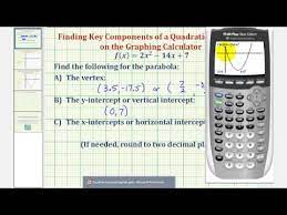 Quadratic Functions Find Vertex And