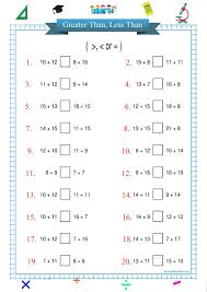 Greater Than Less Than Worksheet Free Math Worksheets