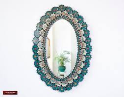 Peruvian Oval Turquoise Mirror For Wall