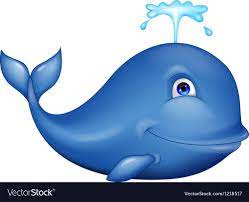 blue whale cartoon royalty free vector