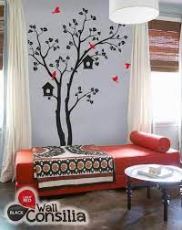 tree wall decal with birdhouses