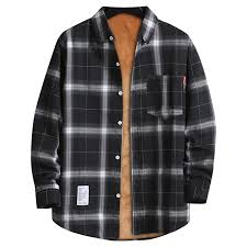 men s sherpa lined flannel shirt jacket