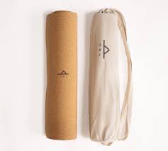 natural cork rubber yoga mat with bag