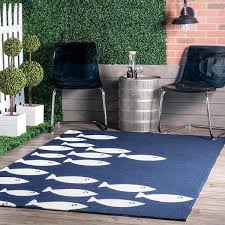 nuloom navy fish vivienne indoor outdoor rug 2 x4