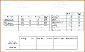 Excel Paycheck Template Corporate Pay Stub Free Fake For Resume