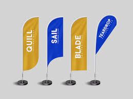 4 free feather flag mockups psd