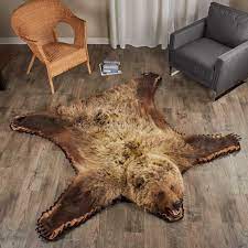 decorate with a grizzly bear rug