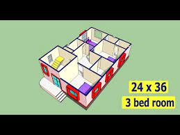 3 Bed Room House Plan With 3d Elevation