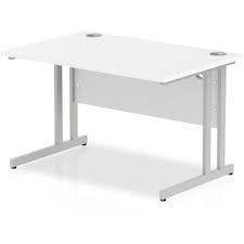 Charles location, we stock a wide variety of wood species that are both domestic and exotic. Rectangular Office Desk White With Silver Double Cantilever Legs W1200mm Huntoffice Ireland