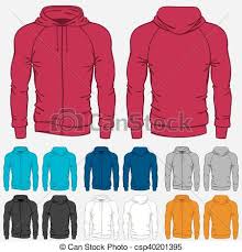 Set Of Colored Hoodies Templates For Men
