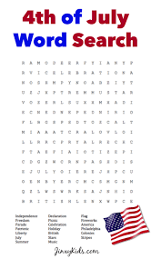 Patriotic bingo in red and blue. Free Printable 4th Of July Word Search Puzzle Jinxy Kids