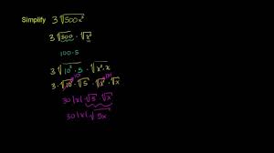 Thus can be expressed as 123/3, 123/41. Simplifying Square Roots Variables Algebra Video Khan Academy