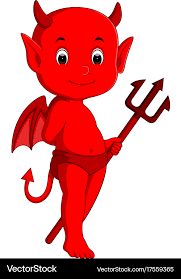 cute devil cartoon royalty free vector