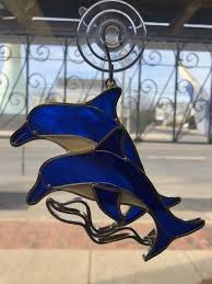 Dolphin W Wave Stained Glass Stained