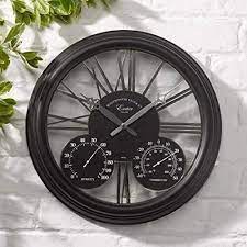 Garden Wall Clock Thermometer