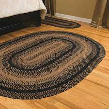 ihf ebony oval braided country area rug black tan