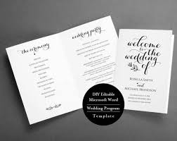 Folded Wedding Program Template Folded Wedding Programs Instant Download Program Printable Editable Wedding Program Template Msw362