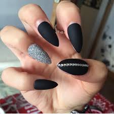 sti matte black nails with a real