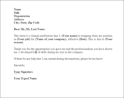 Resignation Letter Template Sample Free Professional Templates For