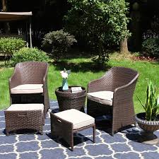 Phi Villa 5 Piece Patio Wicker Bistro