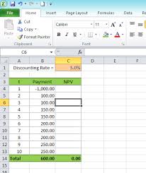 Calculating Net Present Value Npv Using Excel Excel Vba
