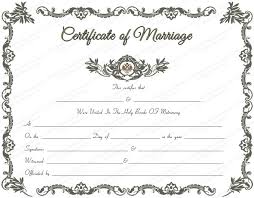 Wedding Certificate Marriage Certificate For Marriage License