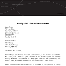 free visa invitation letter templates