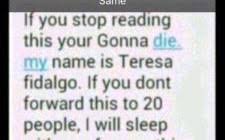 What was the chain letter from teresa fidalgo? Teresa Fidalgo Is A Whore My Silly Personal Opinion