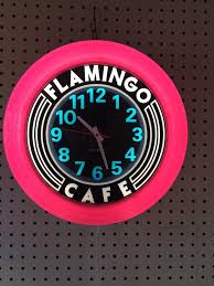 Flamingo Cafe Art Deco Wall Clock Clock