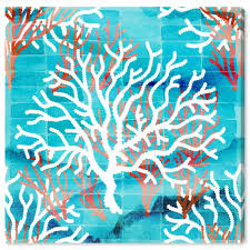 I used acrylic paint and shimmer acrylic paint. House Of Hampton Coral Reef Painting On Canvas Wayfair