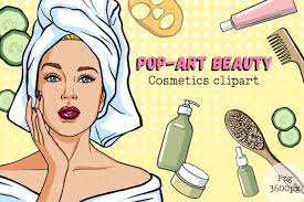 pop art beauty cosmetics clipart