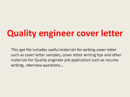 Quality Engineer Cover Letter
