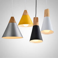 Nordic Pendant Lights For Home Lighting Modern Hanging Lamp Wooden Aluminum Lampshade Led Bulb Modern Hanging Lamp Aluminum Pendant Lighting Wood Pendant Light