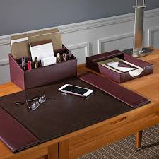 Antique desks typically have details such as carved trims and brass knobs. Levenger Bomber Jacket Desk Set 3 Pieces