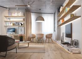 concrete ceilings and wood floors