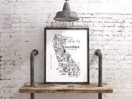 California Wall Art California Map