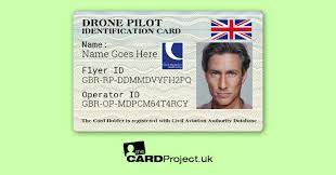 uk caa drone operator id card with