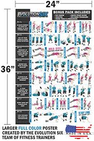 Evolution Six Workout Poster Exercise Chart Plus Video