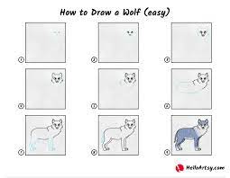 how to draw a wolf easy oartsy