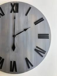 30 Gray Wall Clock Farmhouse Clock