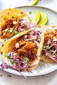 pulled pork tacos with cilantro lime slaw