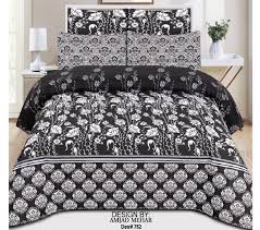 Black White Printed Bedding With 2